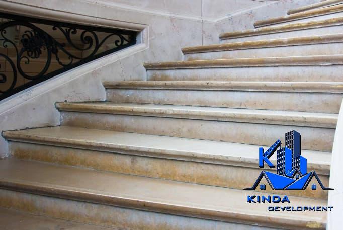Installing marble stairs