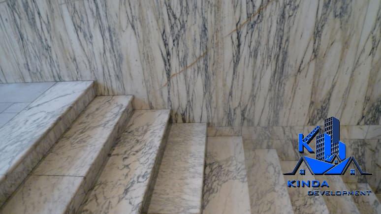 Installing marble stairs